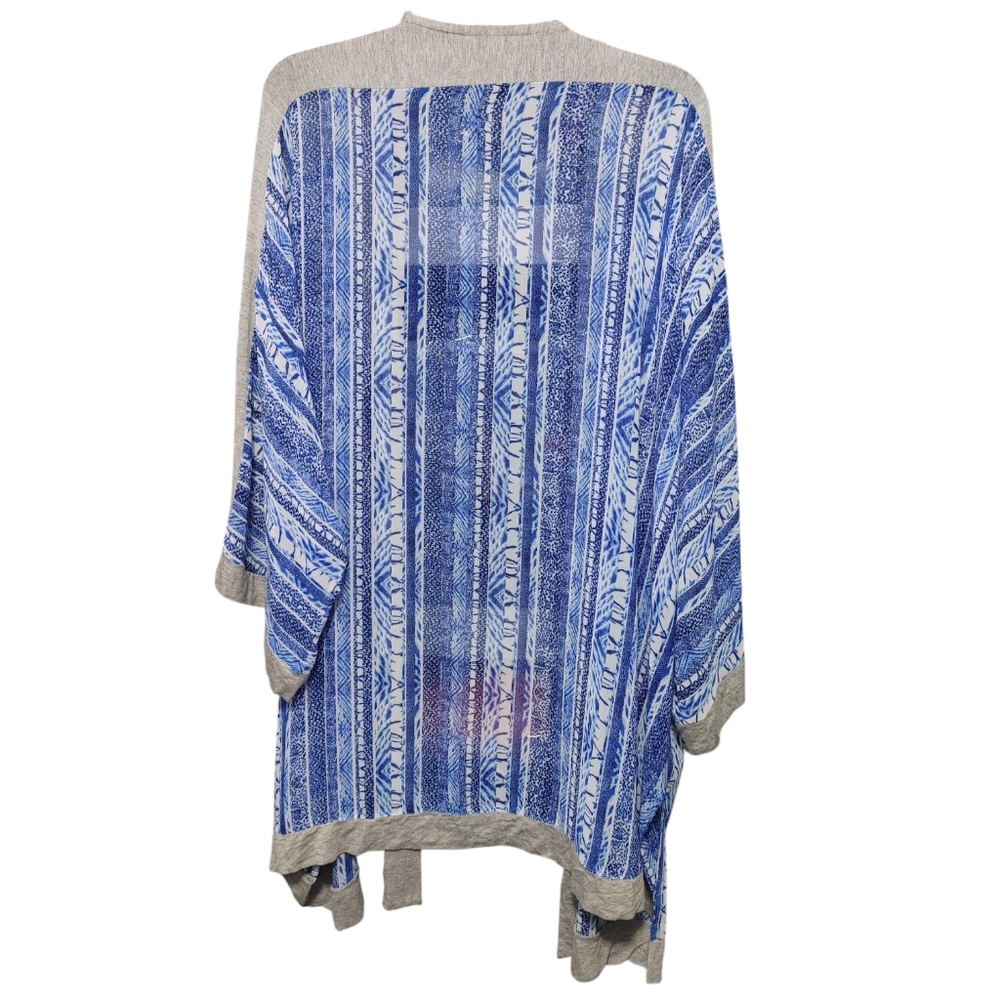 Lane Bryant Semi Sheer Blue Striped Oversized Cardigan Wrap Womens Size 22/24 3X - Picture 3 of 8